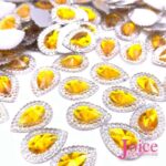 Açucarado Gota Resina 13mmX18mm Em Volta Com Cristal C/270un - Imagem 3