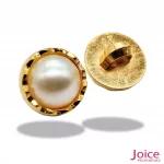 Botões Borda Dourada com Pérola Creme 13mm C/1000-Unidades Ref:617-9 - Imagem 2