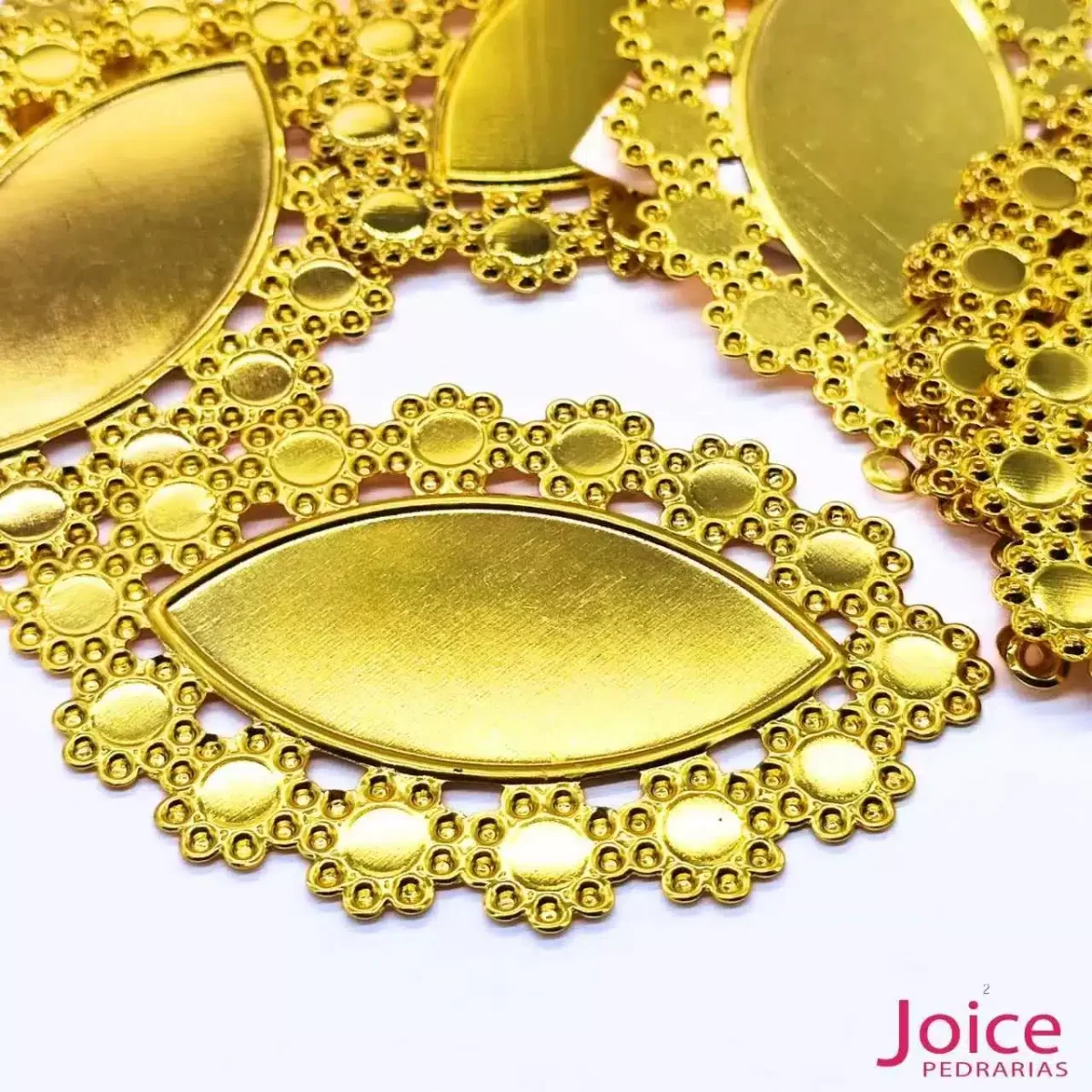 Tag Navete De Metal Dourado Para Chaton  C/100-Unidades - Imagem 4