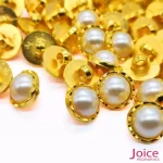 Botões Borda Dourada com Pérola Creme 13mm C/1000-Unidades Ref:617-9