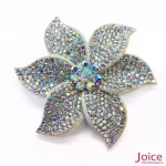 Aplique Flor Com Strass De Cristal 65mm C/30-Unidades Ref:11-663