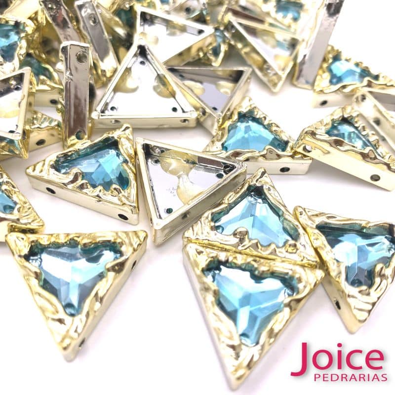 xr:d:DAFLF1Gf8r8:113,j:34636066953,t:22090615 Chaton Triangulo 22mm x 22mm Dourado Em Volta  C/100Un - Imagem 2
