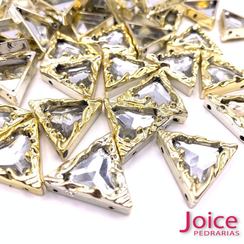 xr:d:DAFLF1Gf8r8:117,j:34636119654,t:22090615 Chaton Triangulo 22mm x 22mm Dourado Em Volta  C/100Un - Imagem 3