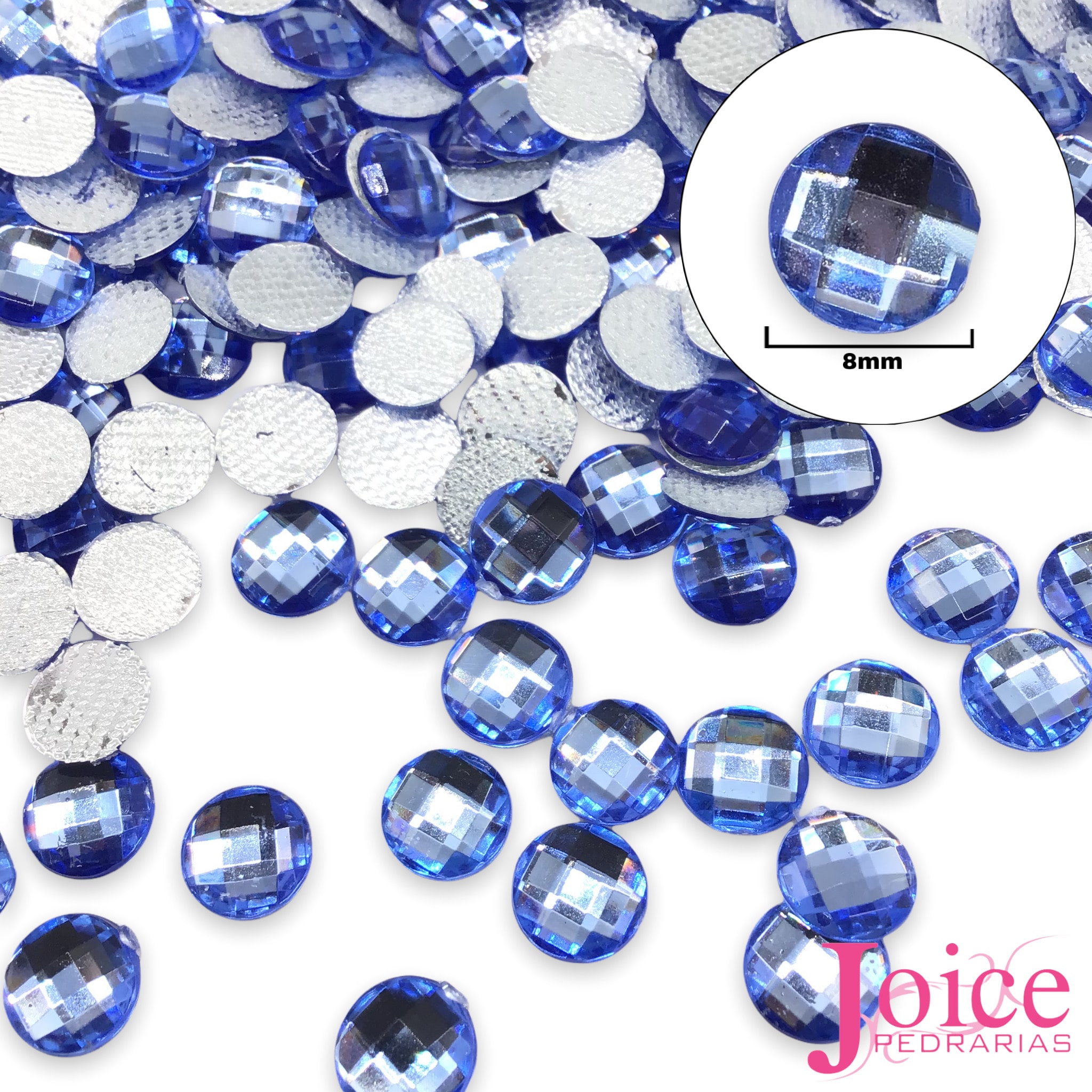 Chaton-sextavado-azu-8mm Chaton Acrilico Sextavado Termocolante 8mm C/3000Un - Imagem 6