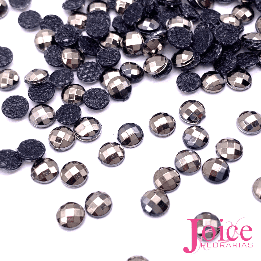 Chaton-sextavado-termocolante-4mm-grafite- Chaton Sextavado Acrílico Termocolante  4mm c/10000 - Imagem 2