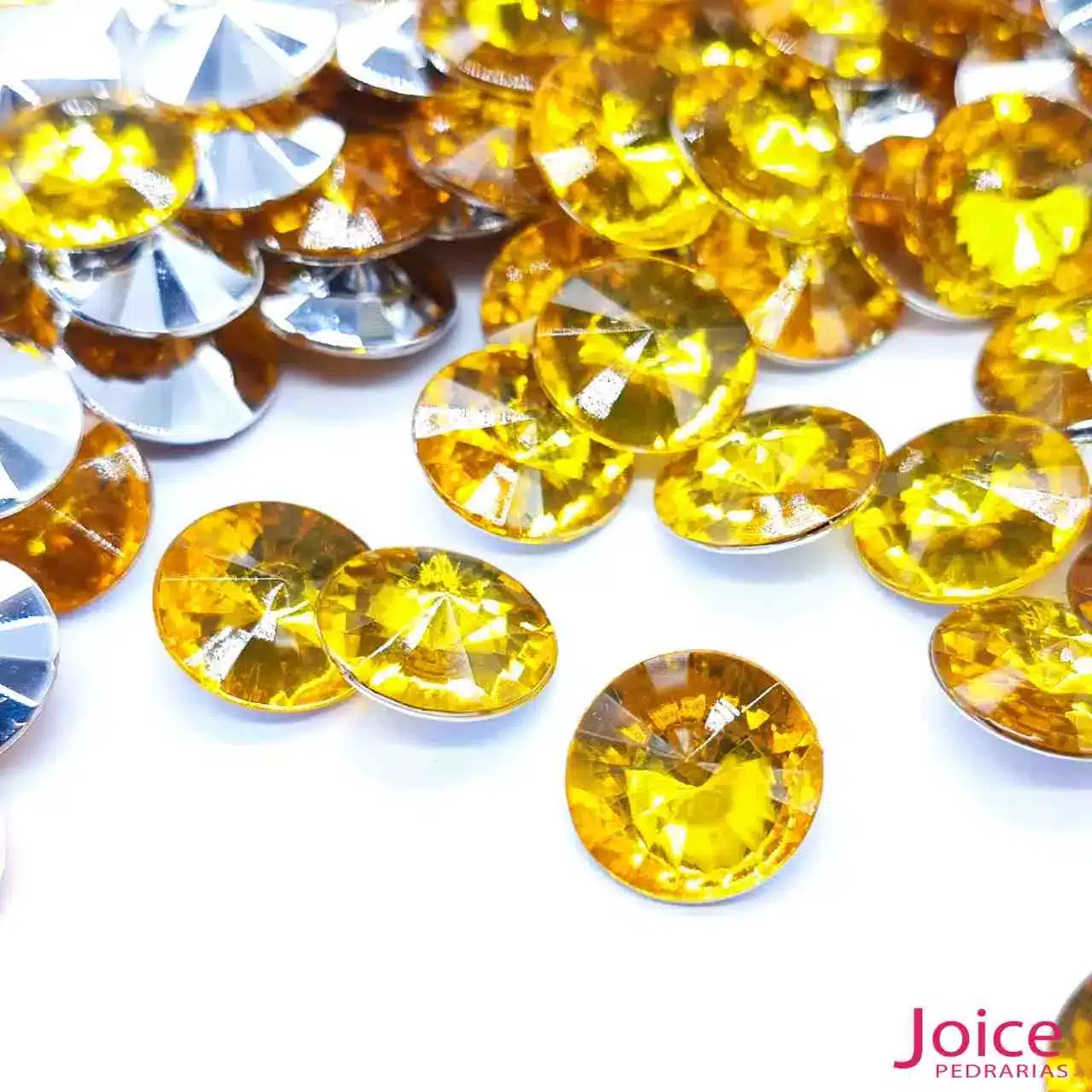 DOURADO Chaton 12mm Base Irregular Acrílico C/500Unidades - Imagem 5