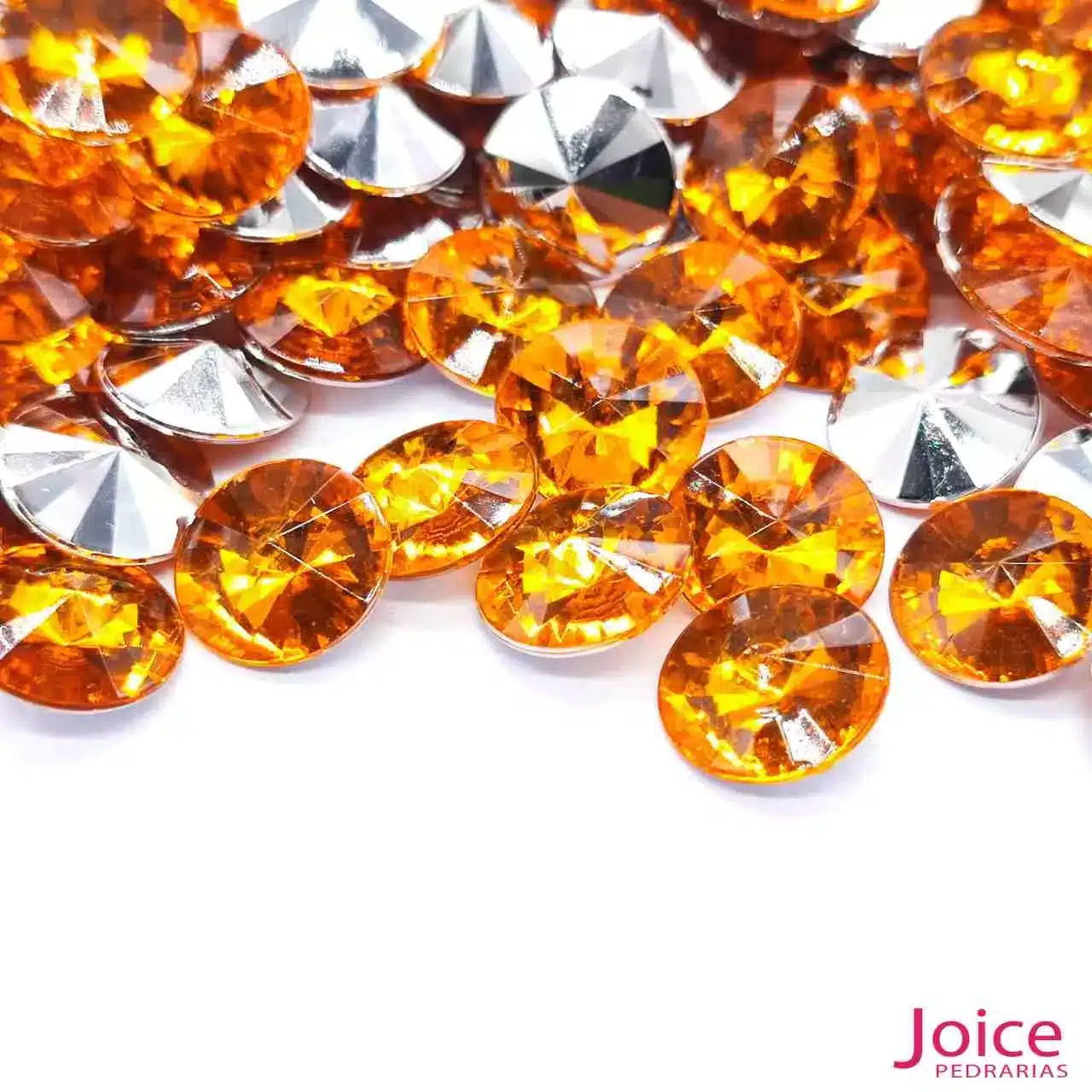 LARANJA-ESCURO Chaton 12mm Base Irregular Acrílico C/500Unidades - Imagem 4