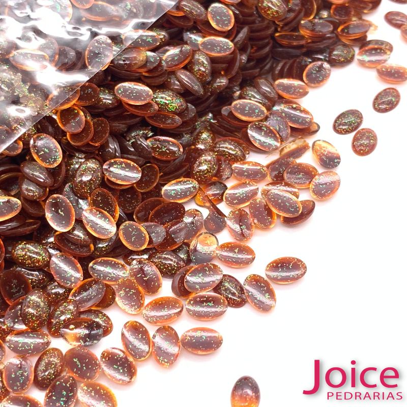 xr:d:DAFLAofDNuE:581,j:38447021689,t:22101912 Lua Oval C/Glitter Resina 4mm X 6mm C/10000Unidades - Imagem 5