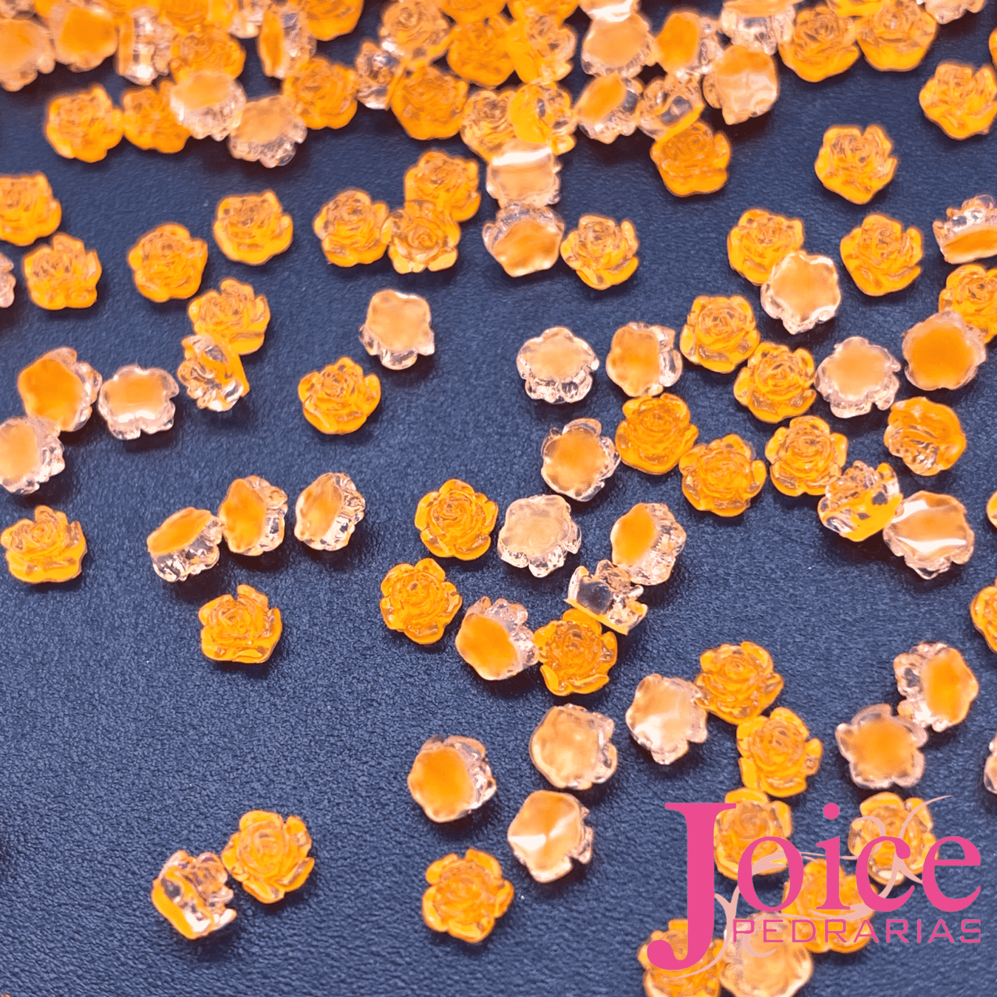 Mini-Rosa-3D-Neon-Resina-C5000-Unidades-Brilho-No-Escuro-laranja- Mini Rosa 3D Neon Resina 3mm C/5000 Unidades Brilho No Escuro - Imagem 4