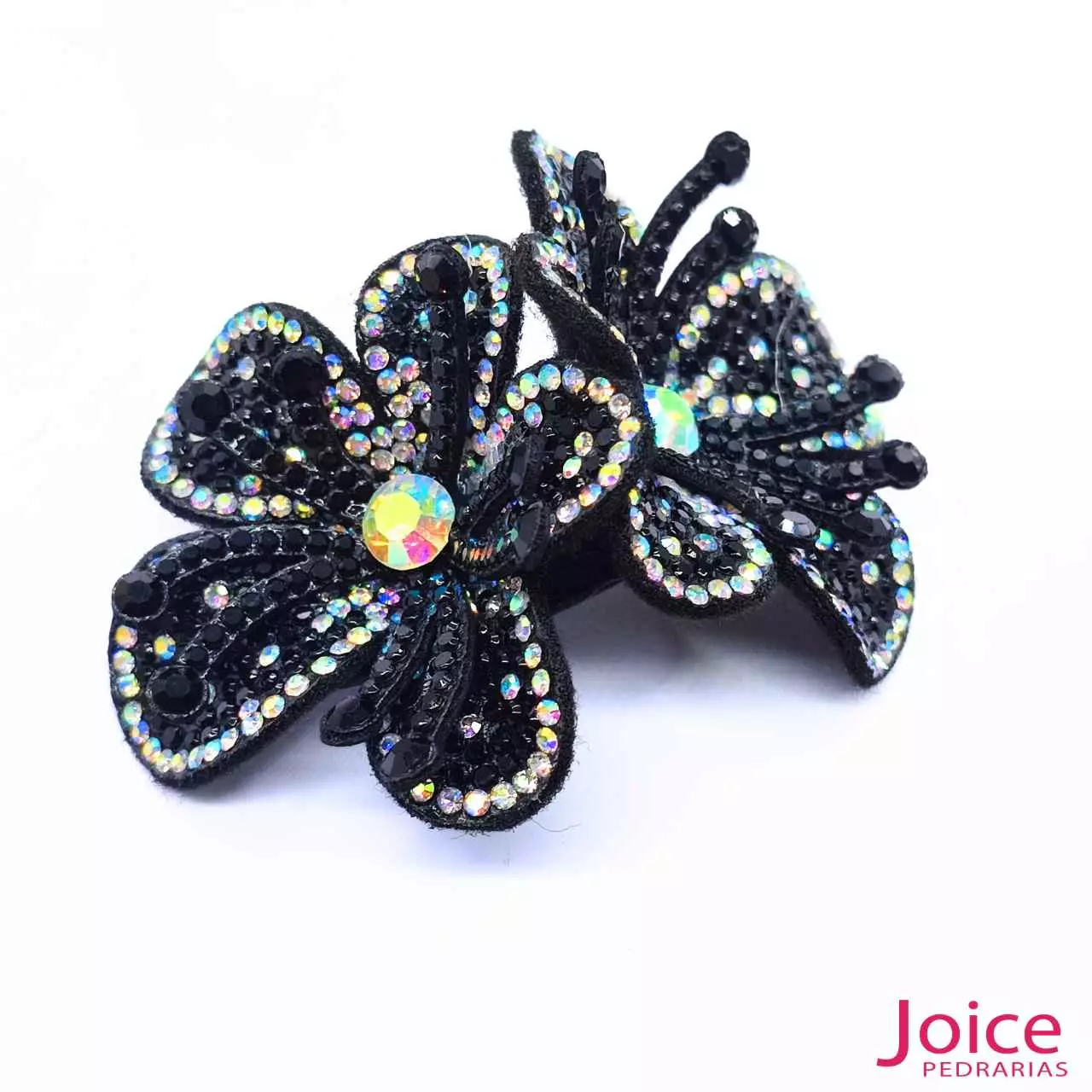 PRETO-1 Aplique Flor Com Strass De Cristal 55mm C/10-Unidades Ref:20-315 - Imagem 12