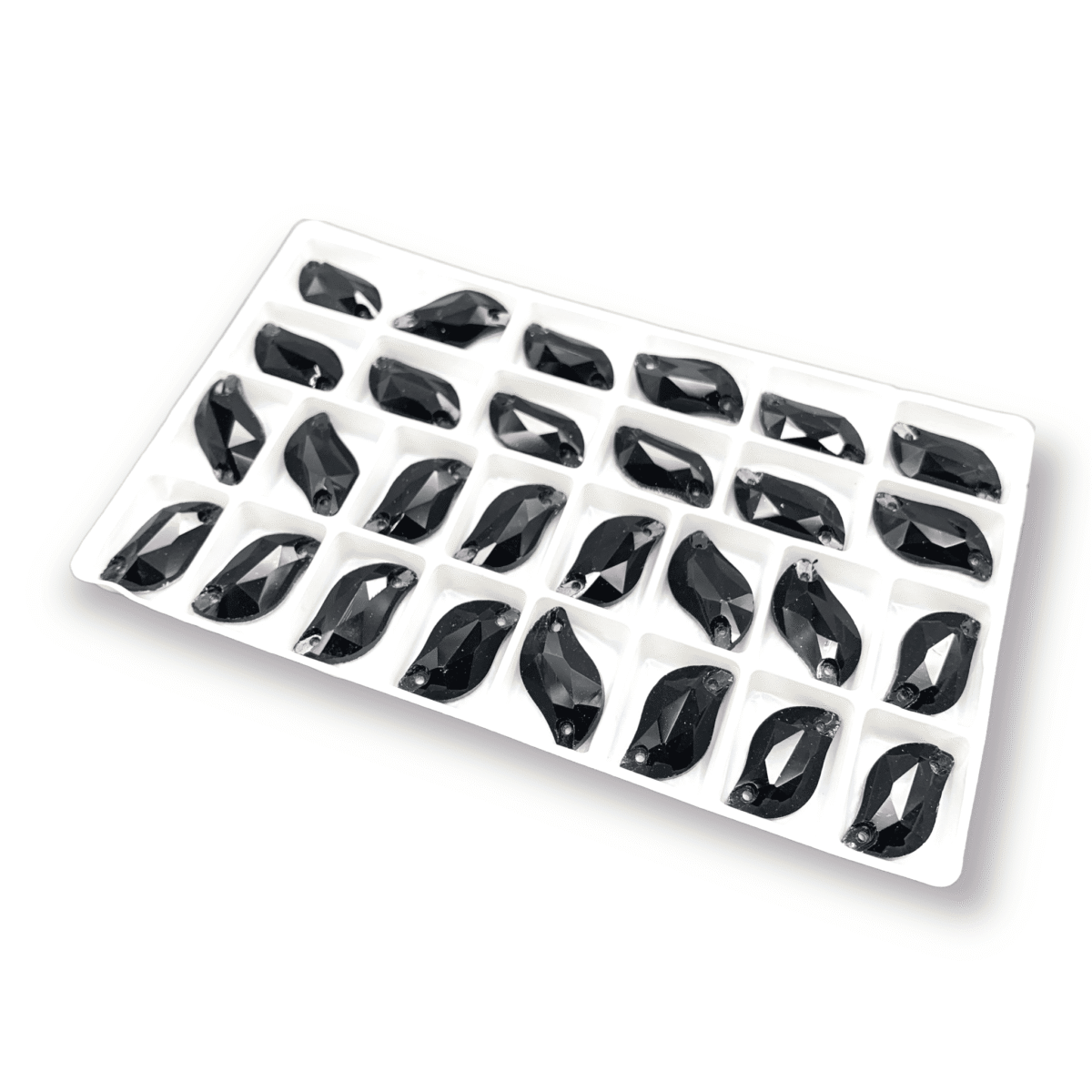 Imitação Swarovski Formato Irregular Base Reta Com Furo 14mm × 30mm C/54unidades - Imagem 12