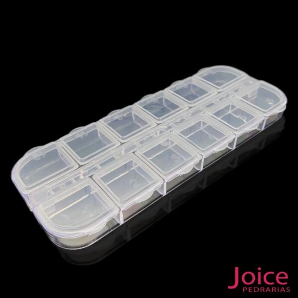 Caixa Resina Cristal com 12 Divisório 130mm X 10mmX50mm