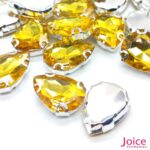 Pedra Engrampada Gota 18mm X 25mm Com Base De Aço C/100-Unidades - Imagem 2