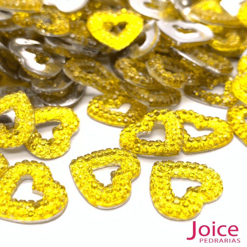 amarelo Açúcarado Coração Vazado 12mm com 500Un - Imagem 7
