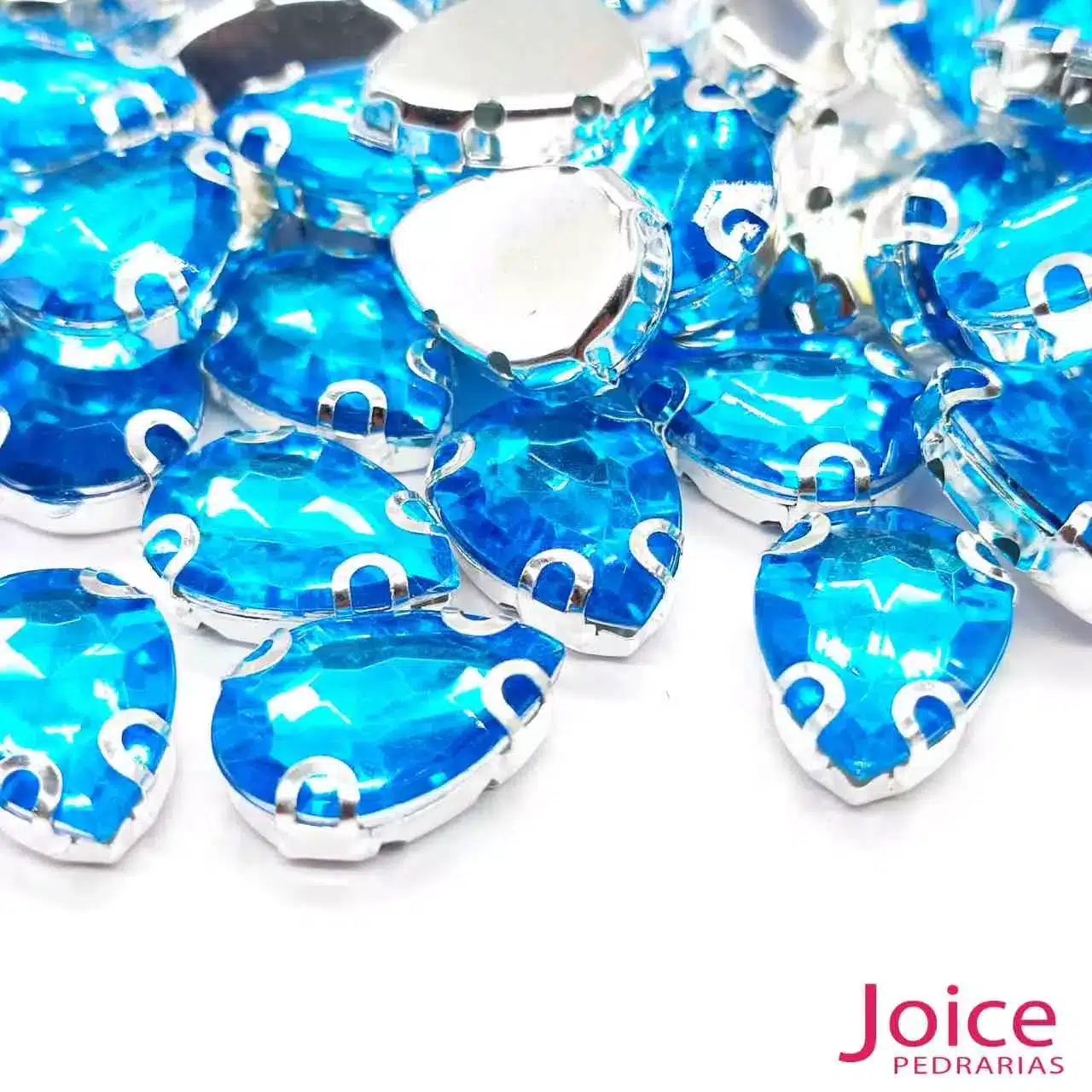 azul Pedra Engrampada Gota 13mm X 18mm Com Base De Aço C/200-Unidades - Imagem 10