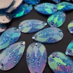 Chaton Gota Resina Cascalho Base Reta Com Furo 21mm X 36mm C/100unidades - Imagem 12