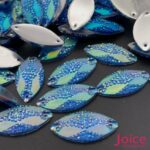 Chaton Navete Resina Cascalho Base Reta Com Furo 15mm X 31mm C/200unidades