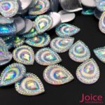 Chaton Resina Gota Pavão Base Reta 13mm x 18mm C/300 unidades - Imagem 2