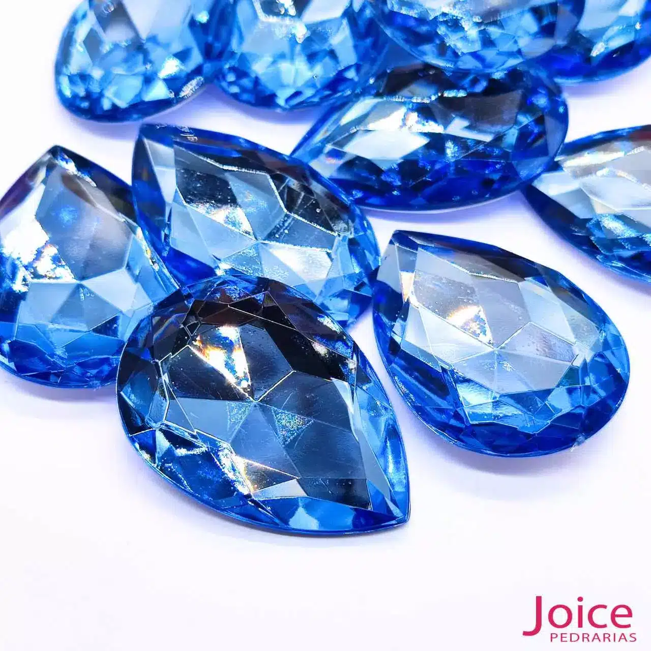azul-agua Gota Base Irregular Acrilico 30mm x 40mm c/50Unidades - Imagem 6