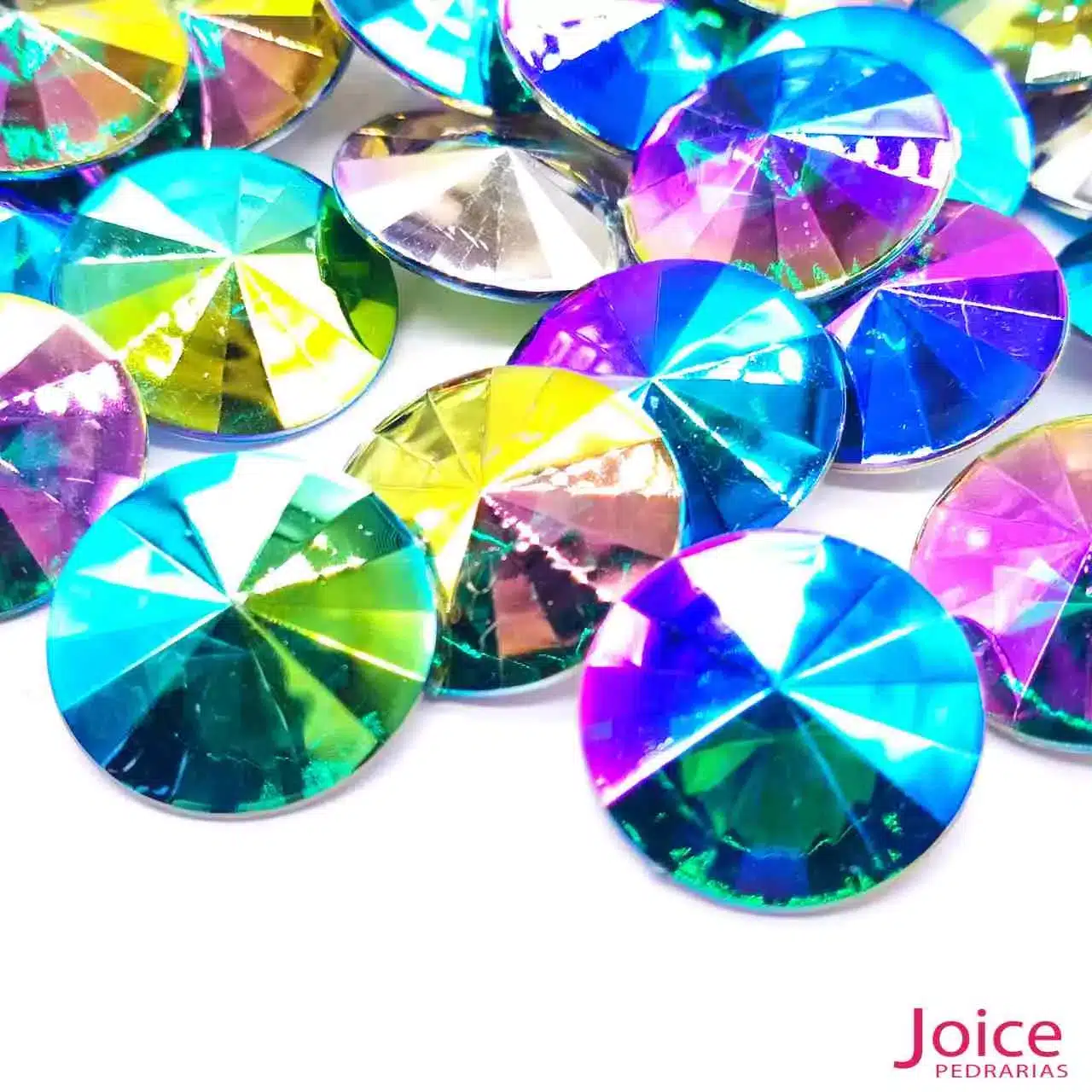 azul-verde-ab Chaton 25mm Base Irregular Acrílico Com 100Unidades - Imagem 8