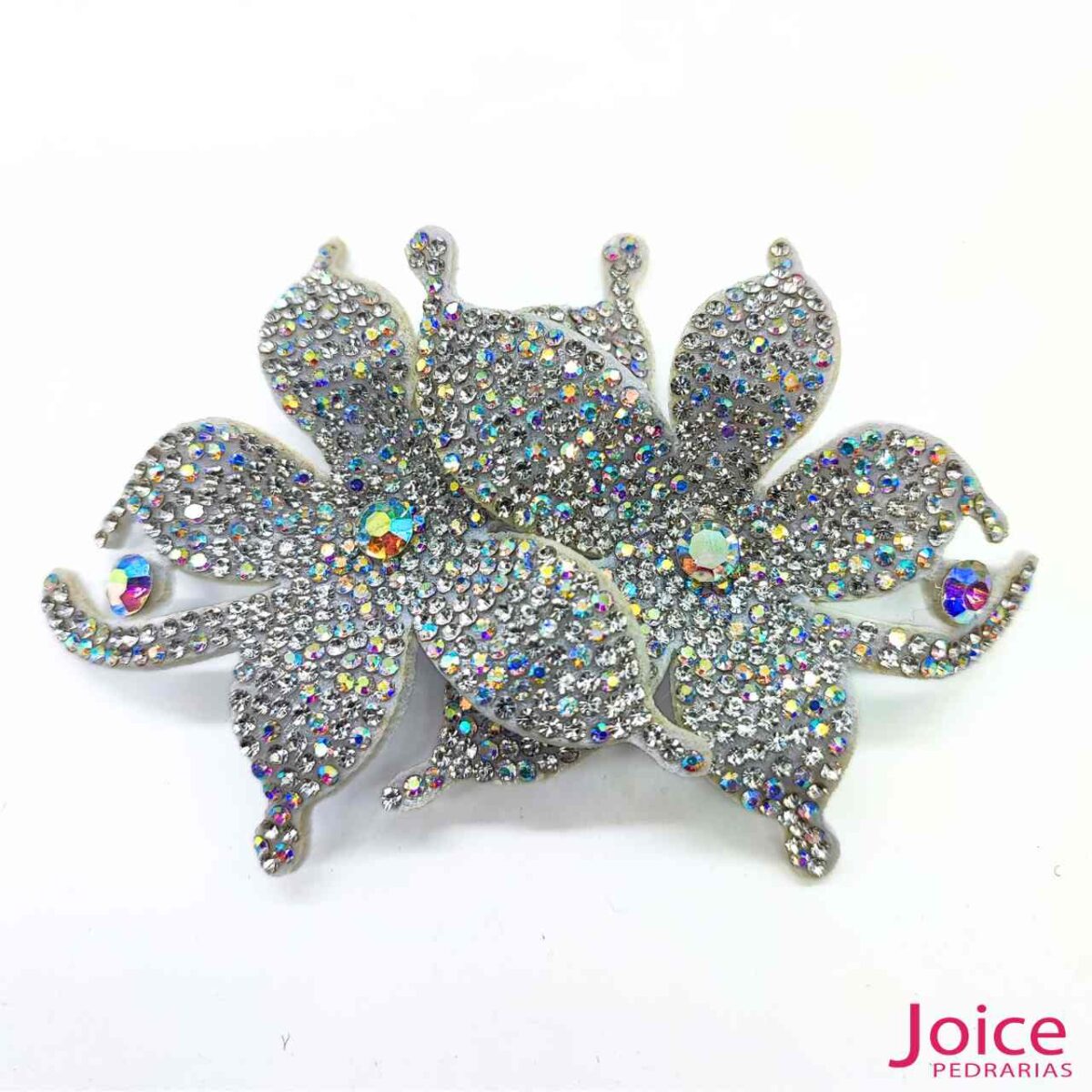 Aplique Flor Com Strass De Cristal 70mm x 100mm C/10-Unidades Ref:19-078 - Imagem 2