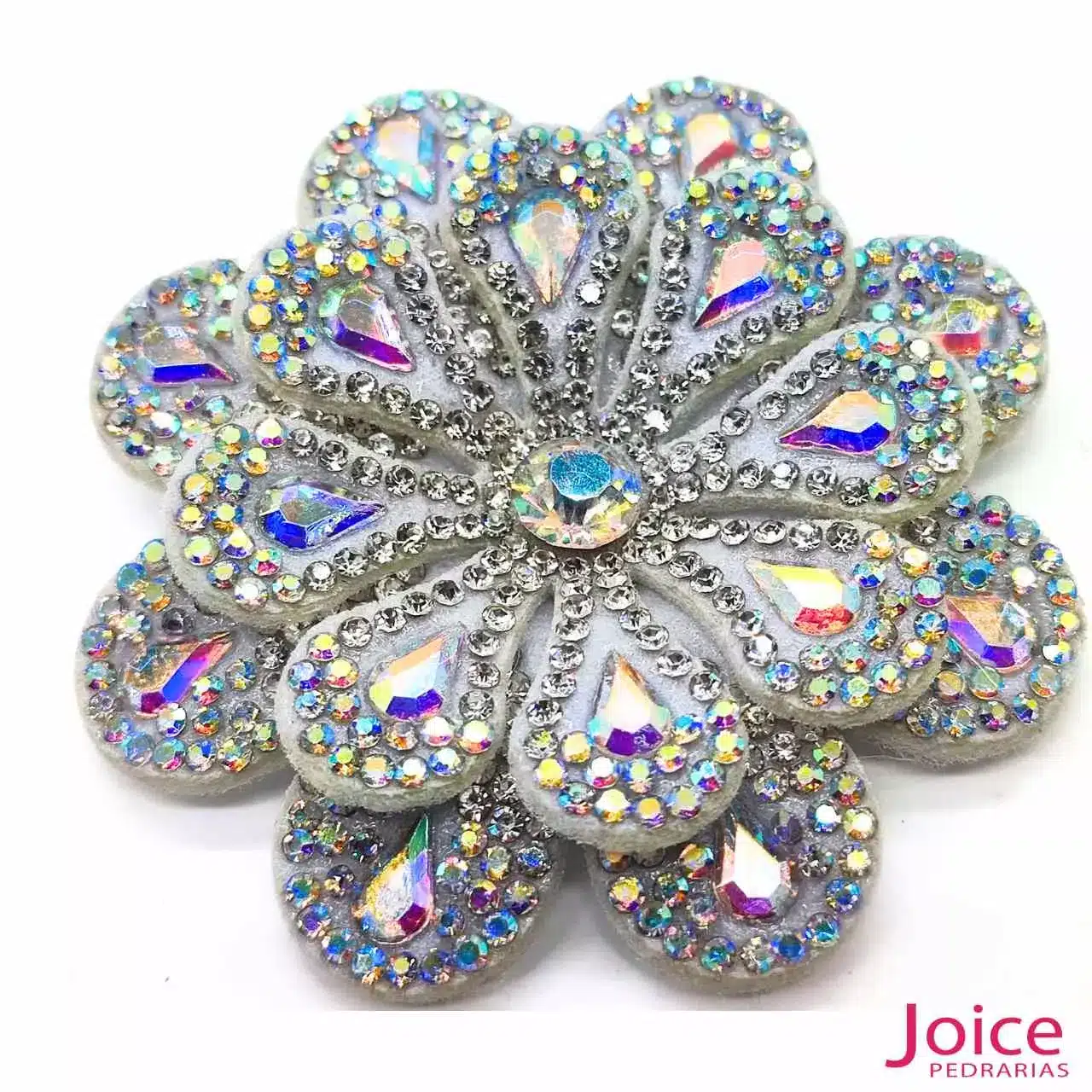 branco Aplique Flor Com Strass De Cristal 60mm C/10-Unidades Ref:22-787 - Imagem 5