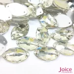 Imitação Swarovski Navete Base Reta Com Furo 13mm X 22mm C/200-Unidades