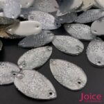 Chaton Gota Resina Cascalho Base Reta Com Furo 15mm X 26mm C/200unidades - Imagem 8