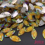Chaton Navete Resina Cascalho Base Reta Com Furo 7mm X 15mm C/1000unidades - Imagem 2