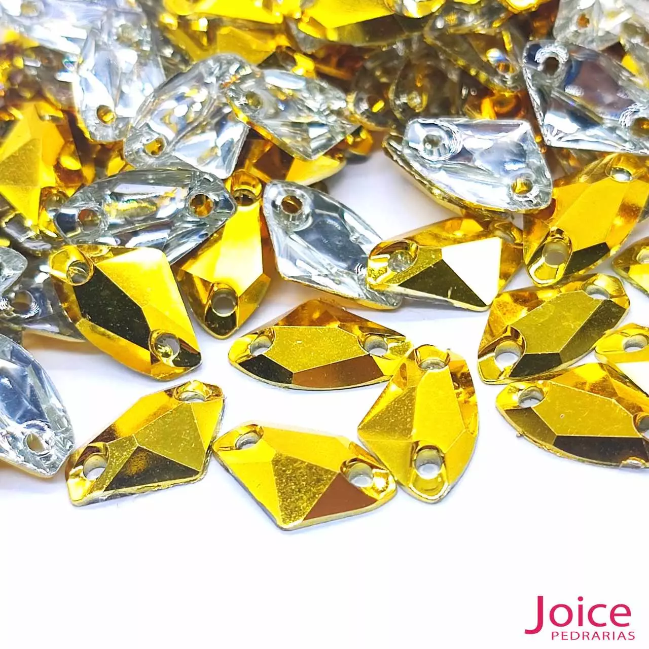 dourado-metalico Chaton Resina Com Formato Irregular Base Reta Com Furo 8mm × 14mm C/1000unidades - Imagem 13