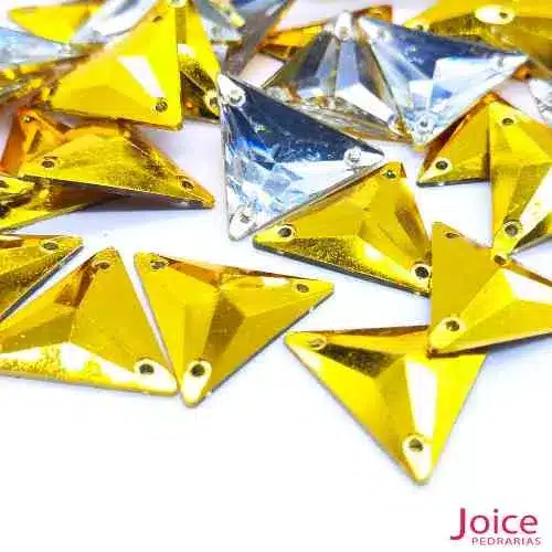 dourado-metalico-A30 Chaton Resina Triangulo Com Furo 22mm C/300-unidades - Imagem 15