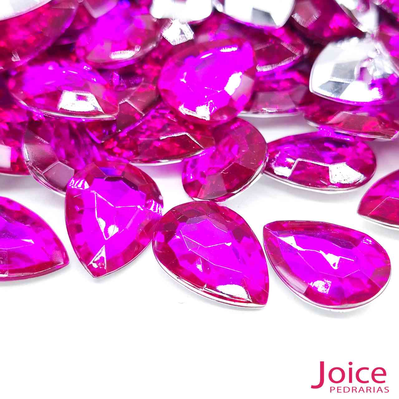 fucsia Gota Base Irregular Acrilico 13mm x 18mm c/500Un - Imagem 45