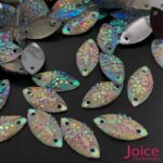 Chaton Navete Resina Cascalho Base Reta Com Furo 7mm X 15mm C/1000unidades - Imagem 5