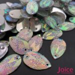 Chaton Gota Resina Cascalho Base Reta Com Furo 15mm X 26mm C/200unidades
