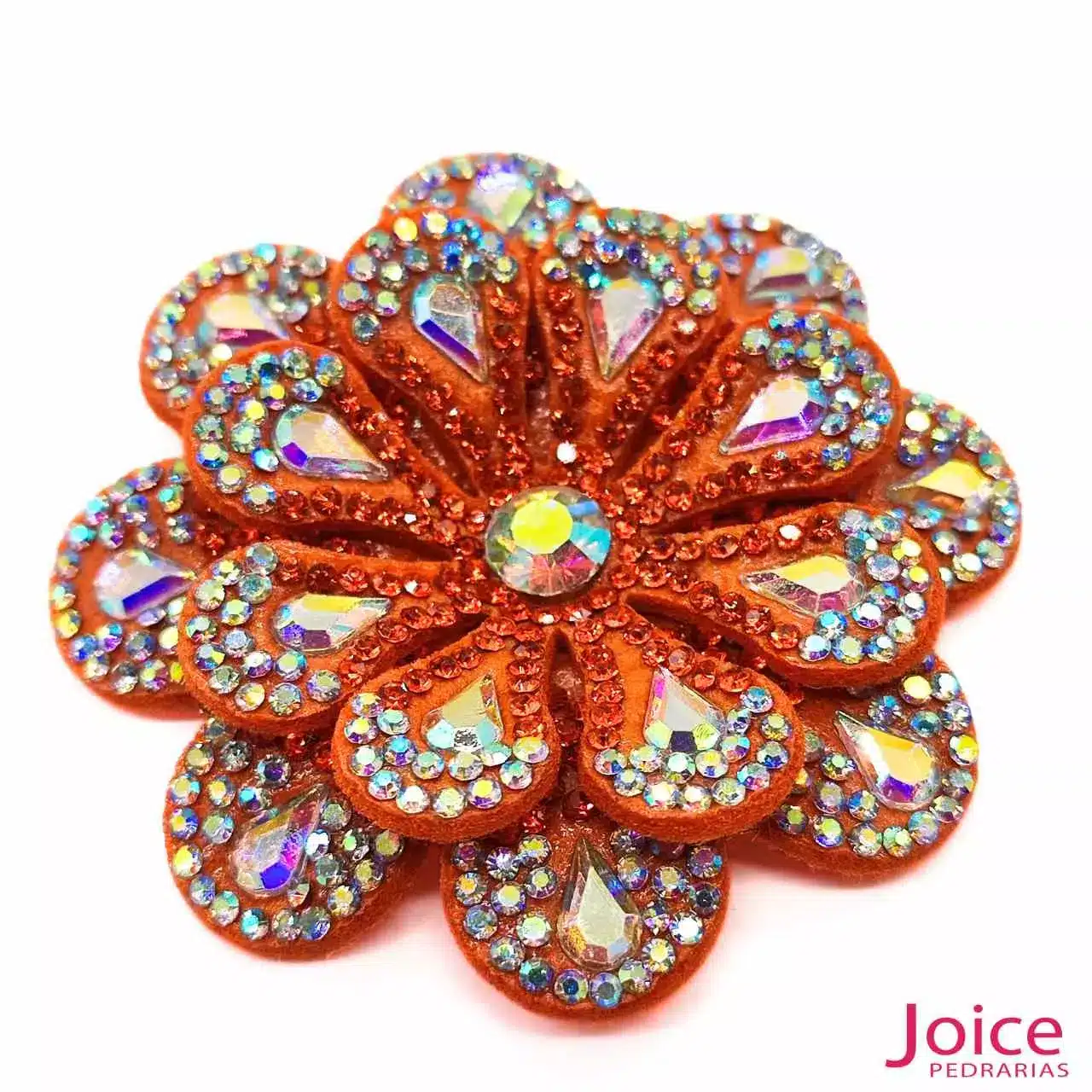 laranja Aplique Flor Com Strass De Cristal 60mm C/10-Unidades Ref:22-787 - Imagem 11