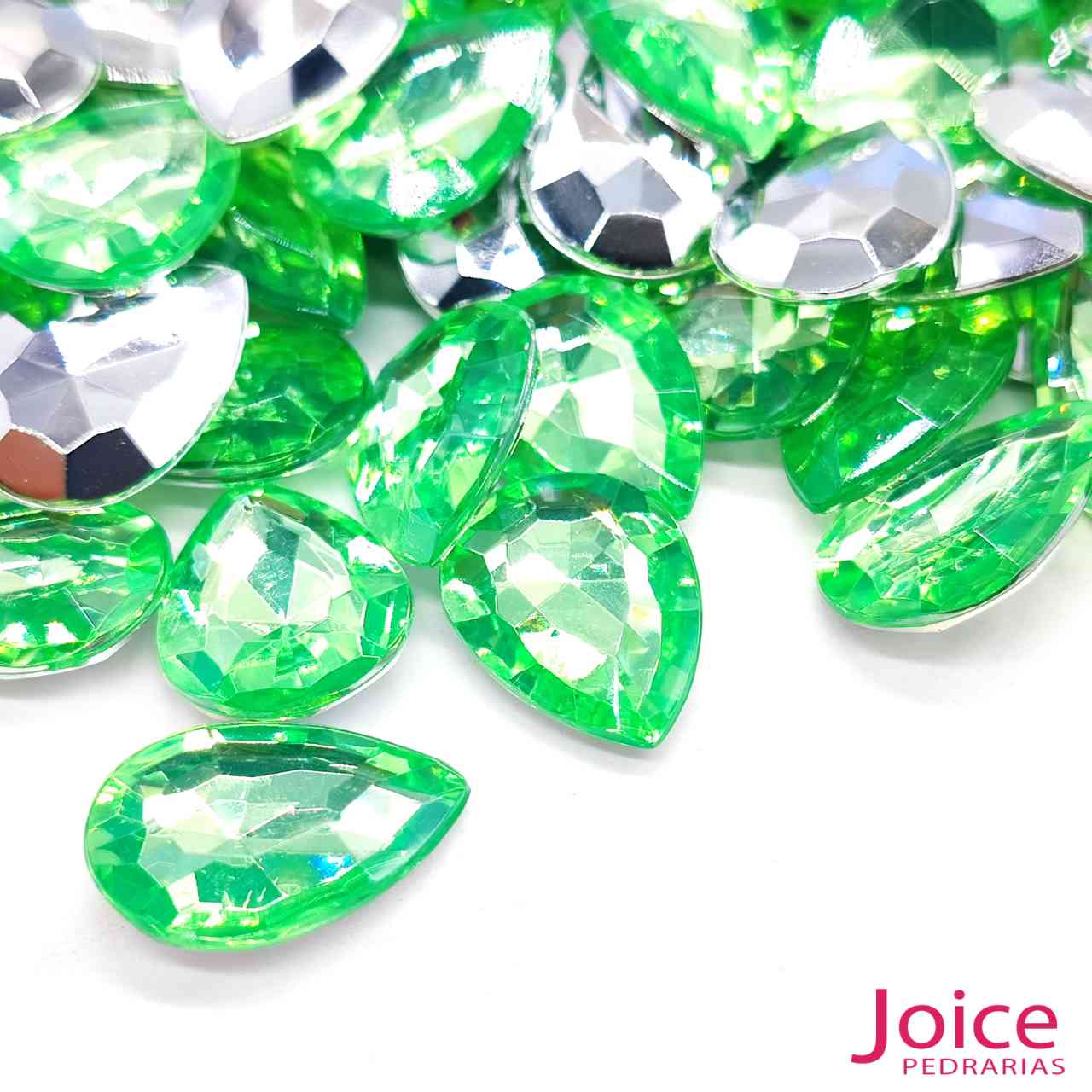 peridot Gota Base Irregular Acrilico 13mm x 18mm c/500Un - Imagem 50