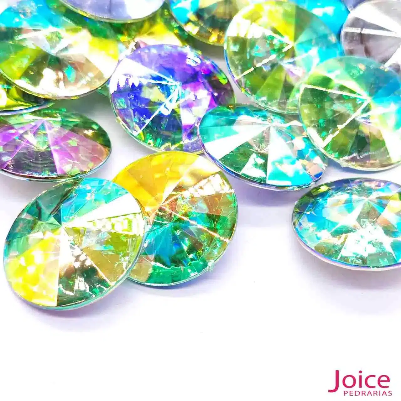 peridot-ab Chaton 25mm Base Irregular Acrílico Com 100Unidades - Imagem 13