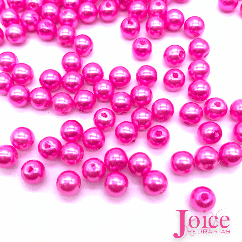 perola-6mm-pink Pérola Abs Inteiro Com Furo Passante 6mm C/500Gramass - Imagem 7