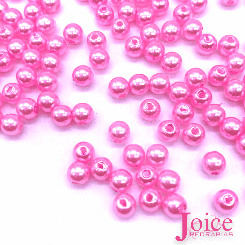perola-6mm-rosa-escuro Pérola Abs Inteiro Com Furo Passante 6mm C/500Gramass - Imagem 4