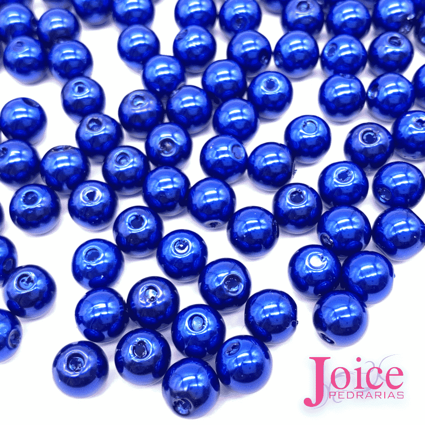 perola-8mm-azul-bic Pérola abs Inteiro Com Furo 8mm C/500Gramas - Imagem 3