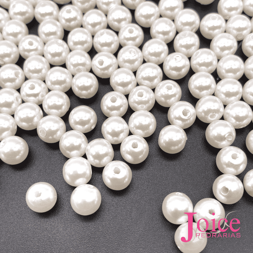 perola-8mm-creme Pérola abs Inteiro Com Furo 8mm C/500Gramas - Imagem 9