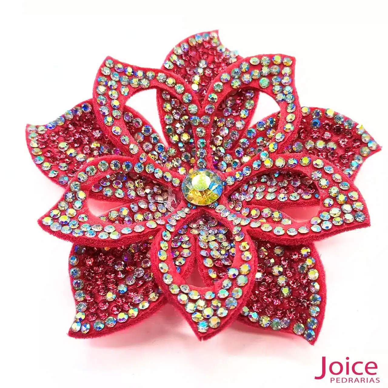 pink-1 Aplique Flor Com Strass De Cristal 70mm C/10-Unidades Ref:19-562 - Imagem 6