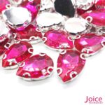 Pedra Engrampada Gota 18mm X 25mm Com Base De Aço C/100-Unidades - Imagem 4