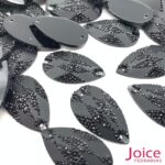 Chaton Gota Resina Cascalho Base Reta Com Furo 21mm X 36mm C/100unidades