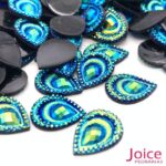 Chaton Resina Gota Pavão Base Reta 13mm x 18mm C/300 unidades - Imagem 6