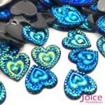 Chaton Resina Coração Pavão Base Reta 14mm C/300 unidades - Imagem 5