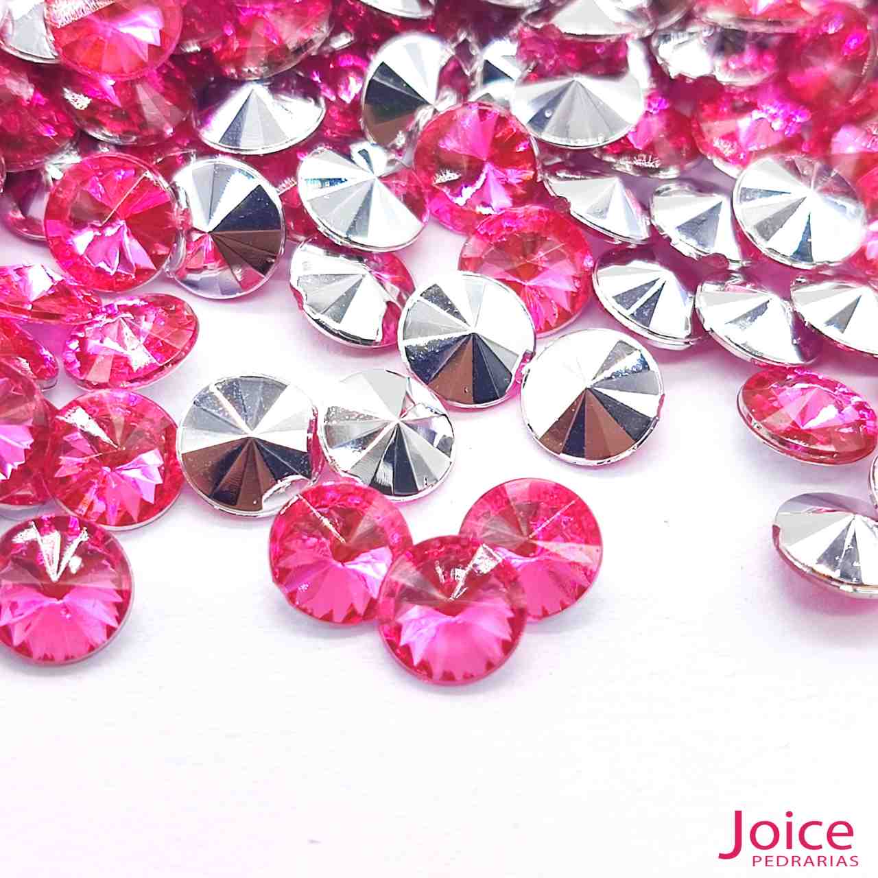 rosa Chaton Base Irregular Acrilico 6mm C/5000Unidades - Imagem 39