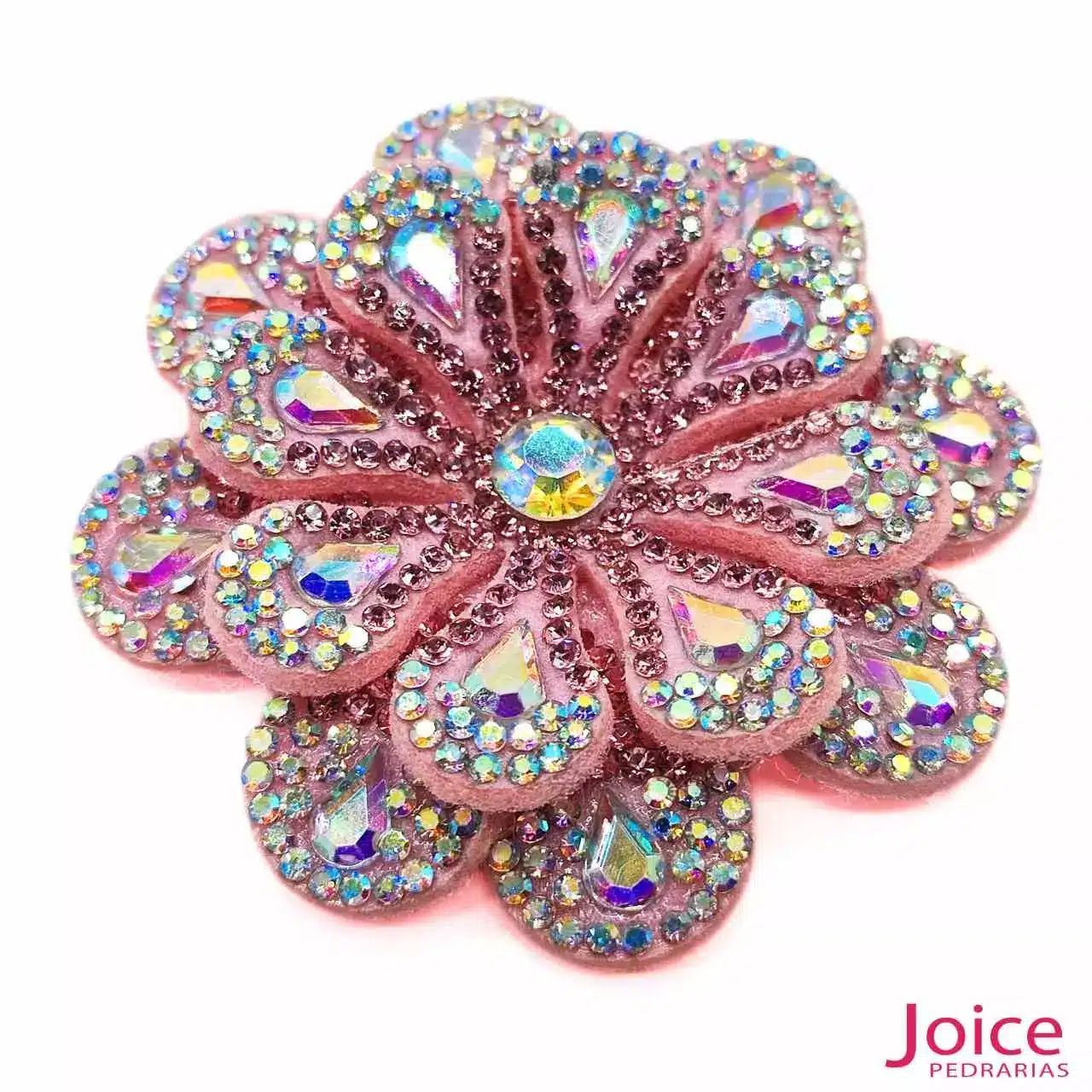 rosa Aplique Flor Com Strass De Cristal 60mm C/10-Unidades Ref:22-787 - Imagem 7