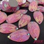 Chaton Gota Resina Cascalho Base Reta Com Furo 21mm X 36mm C/100unidades - Imagem 8