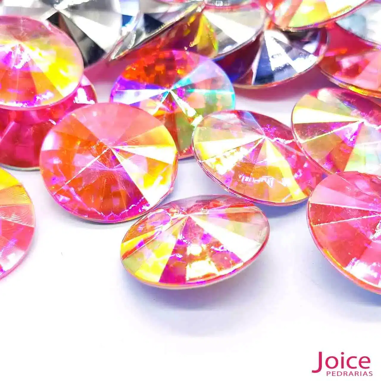 rosa-chiclete-ab Chaton 25mm Base Irregular Acrílico Com 100Unidades - Imagem 5